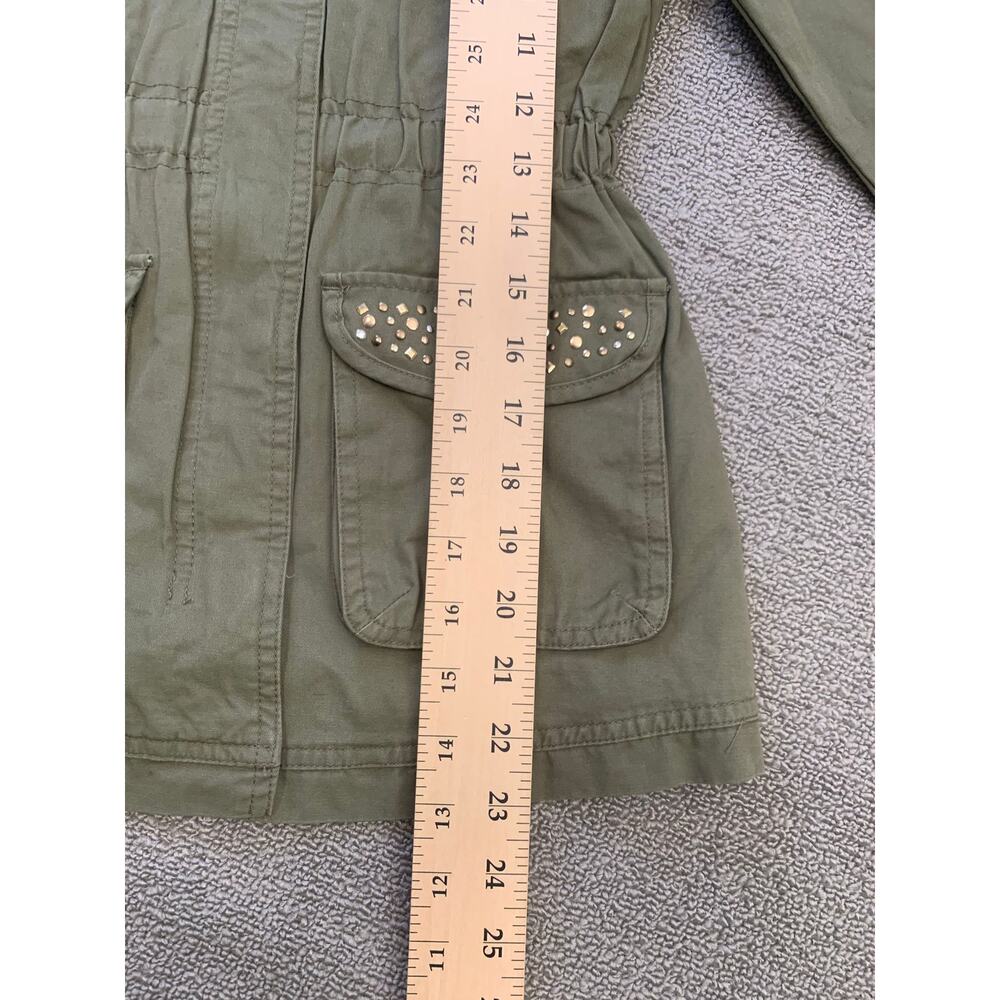 Mayoral Girl's Size 8 Olive Green Hooded Jacket With Studs - Picture 6 of 16
